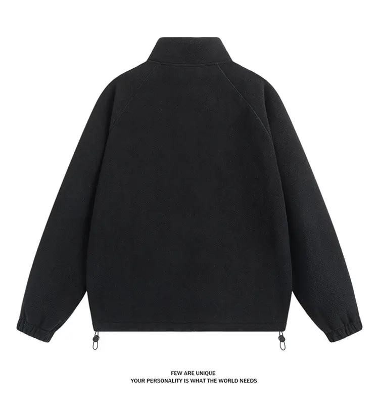 Spring and Autumn New Fashion Solid Color Thickened Warm Outdoor Sports Windproof Hoodie Men's Casual Loose Plus Size Top