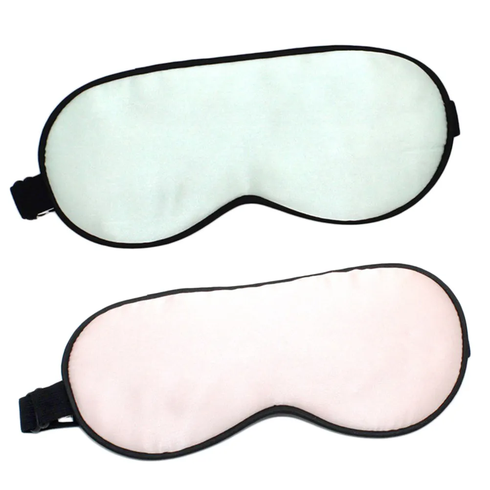 

2Pcs Eye Masks Silk Sleep Mask Breathable Lightweight Comfortable Solid Color for Women Men Travel Home Hotel Sleep