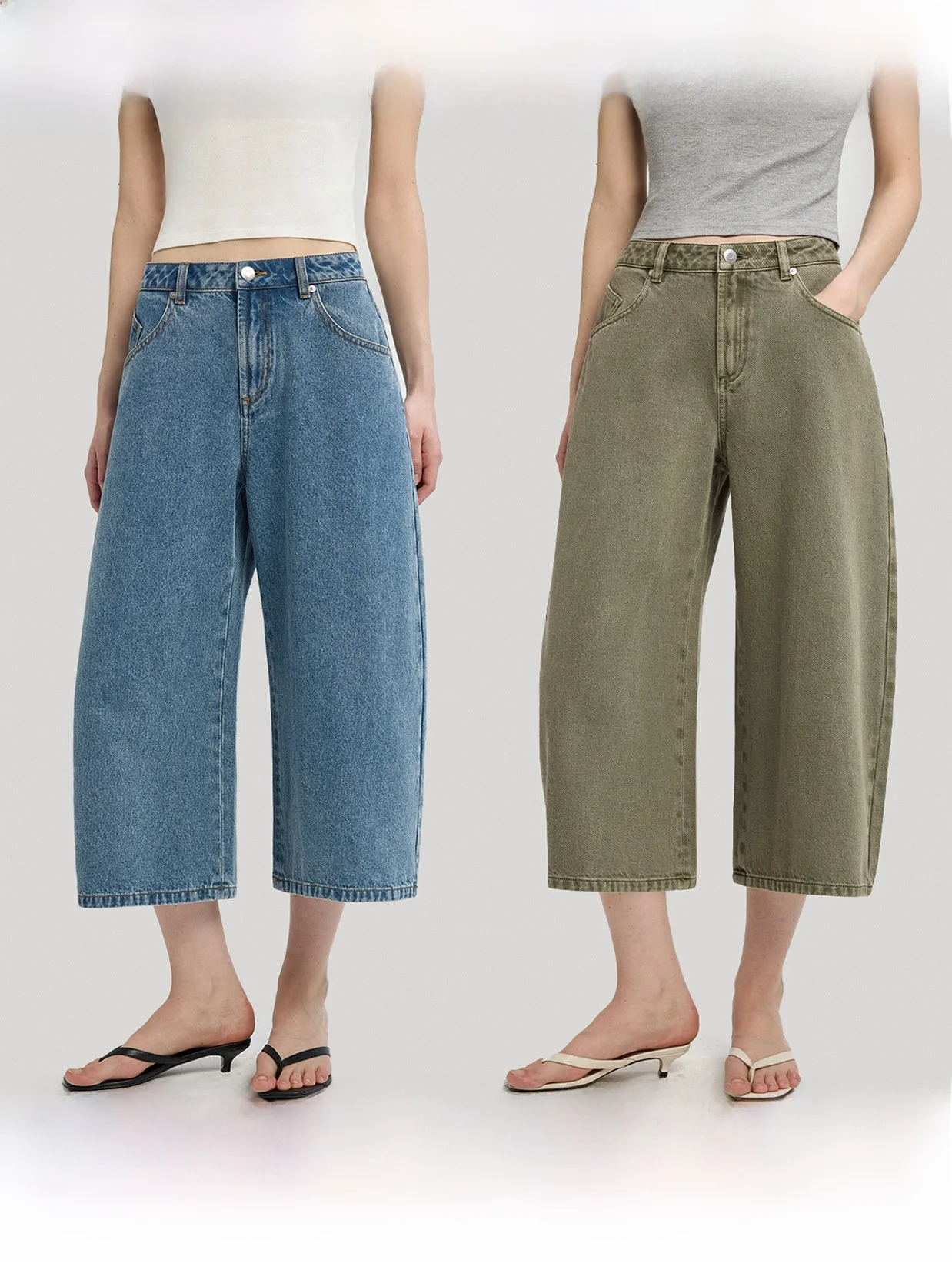 

Slimming High Waist Vintage Washed Cotton Loose Fit Seven Inch Longing Eggplant Style Jeans Casual Comfortable Women's Denim