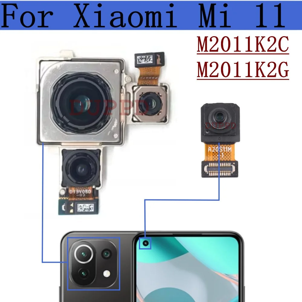 Rear Camera For Xiaomi Mi 11 Mi11 5G Front Facing Selfie Backside Big Main Back Camera Flex Cable M2011K2C M2011K2G