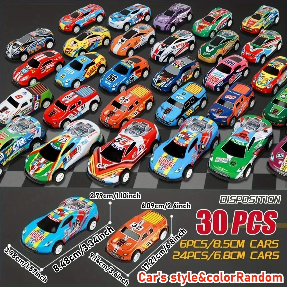 Toy Cars for Kids Pull Back Toy Race Cars Die-Cast Container Storage Box City Car Parking Toy Party Favors for Toddler Boy Girl