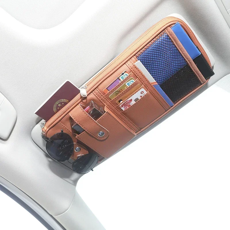 

Полностью новый автомобильный органайзер для солнцезащитного козырька, авто внутренний карман для хранения, держатель для сумки, держатель для солнцезащитных очков для автомобиля с несколькими карманами