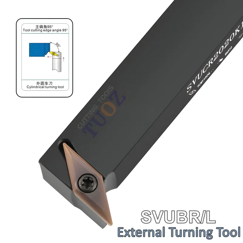 

TUOZ SVUBR SVUBL SVUCR SVUCL 95 degrees External Turning Tool 1616 2020 2525 Cnc Holder Lathe Cutter Shank VCMT VBMT Inserts