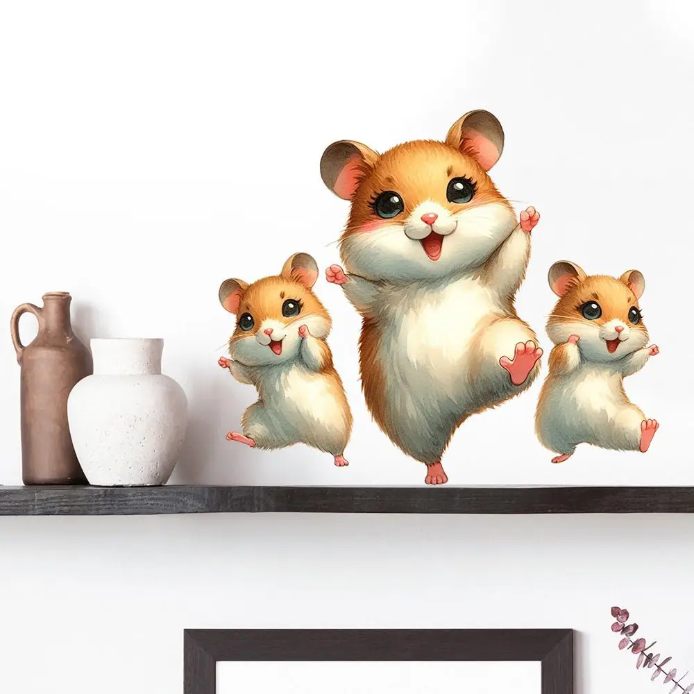 

Three Cute Hamsters Wall Sticker Kids Room Decoration Mural Self-adhesive Bedroom Home Wallpaper Nursery Decor Decals M1388