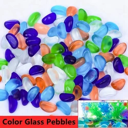 Transparent Glass Pebbles for Fish Tank Colored Pebbles Aquarium Accessories Home Decoration Resin Paintings 100/200/500g