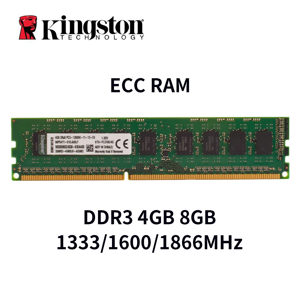 Память Kingston RAM ECC DDR3L, 8-1333 МГц, 1600-1866 МГц