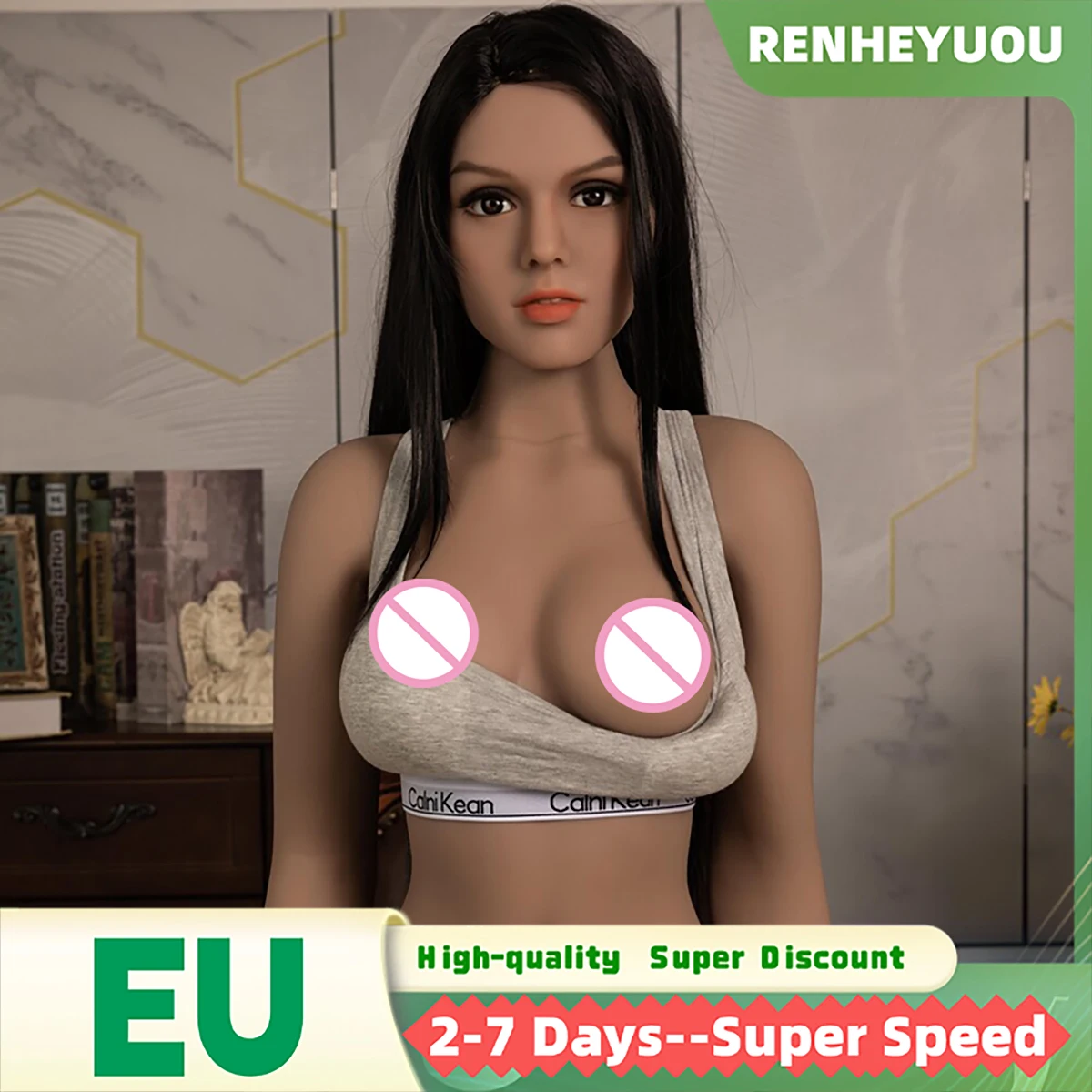 RENHEYUOU Sex Doll TPE Life Size Body Silicone Real Doll Oral Anal Vaginal Realistic Adult Toy Male Masturbation Sex Toy 18+
