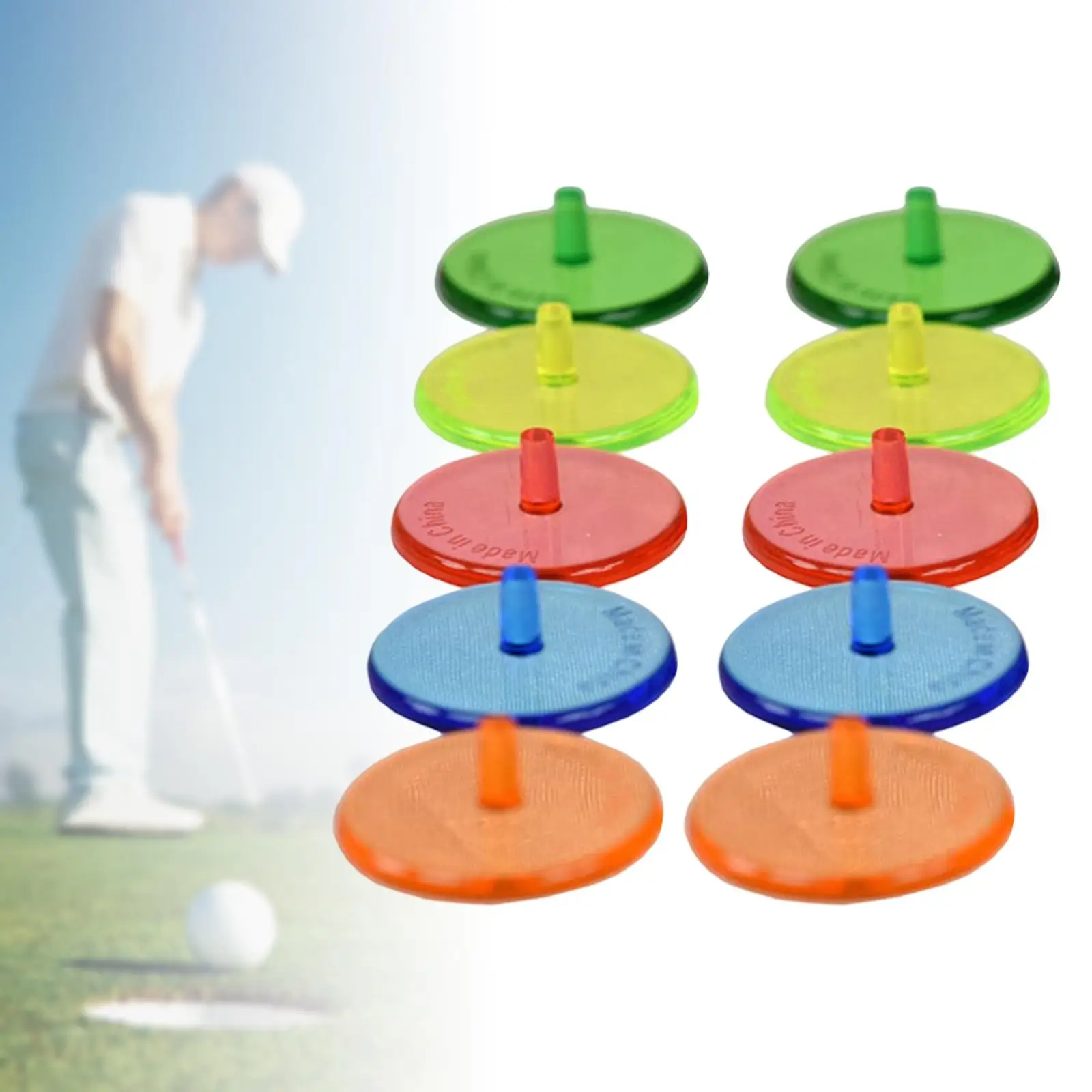 

10Pcs Golf Ball Markers Accs Random Position Gift Round Bright Multicolor for Unisex Training Outdoor Practice