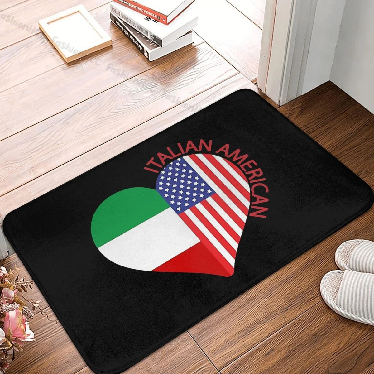 Italia Flag Bedroom Mat Italian American Italian Heart Doormat Kitchen Carpet Outdoor Rug Home Decoration