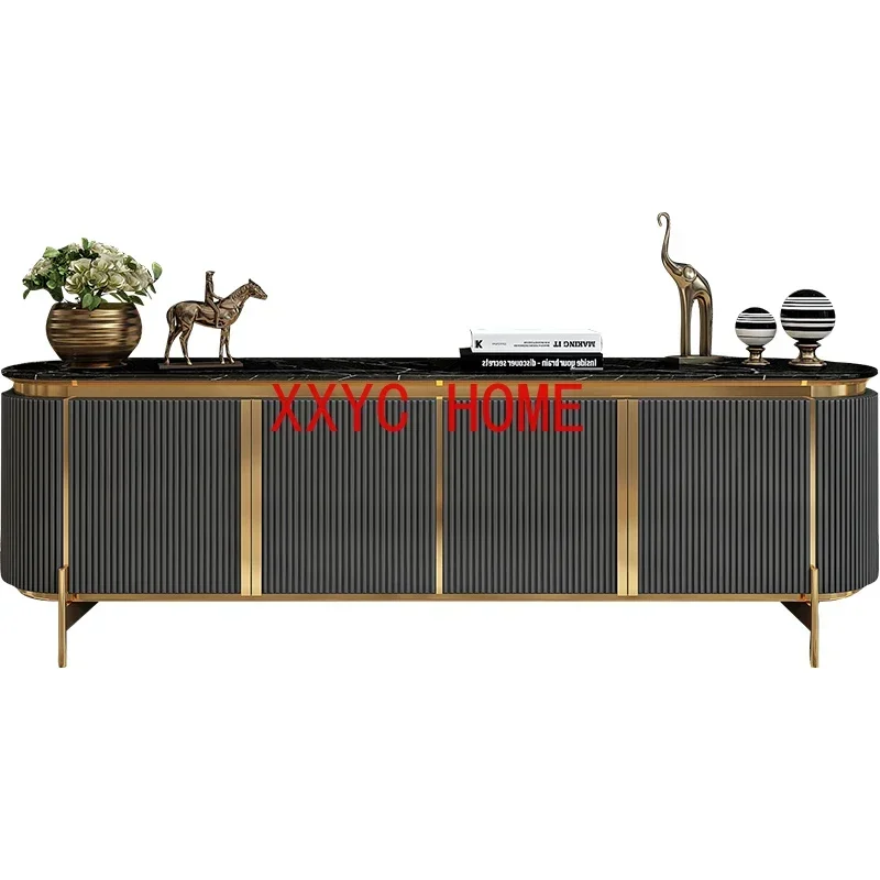 

Modern Entry Lux Style TV Cabinet and Tea Table Combination Living Room Solid Wood High