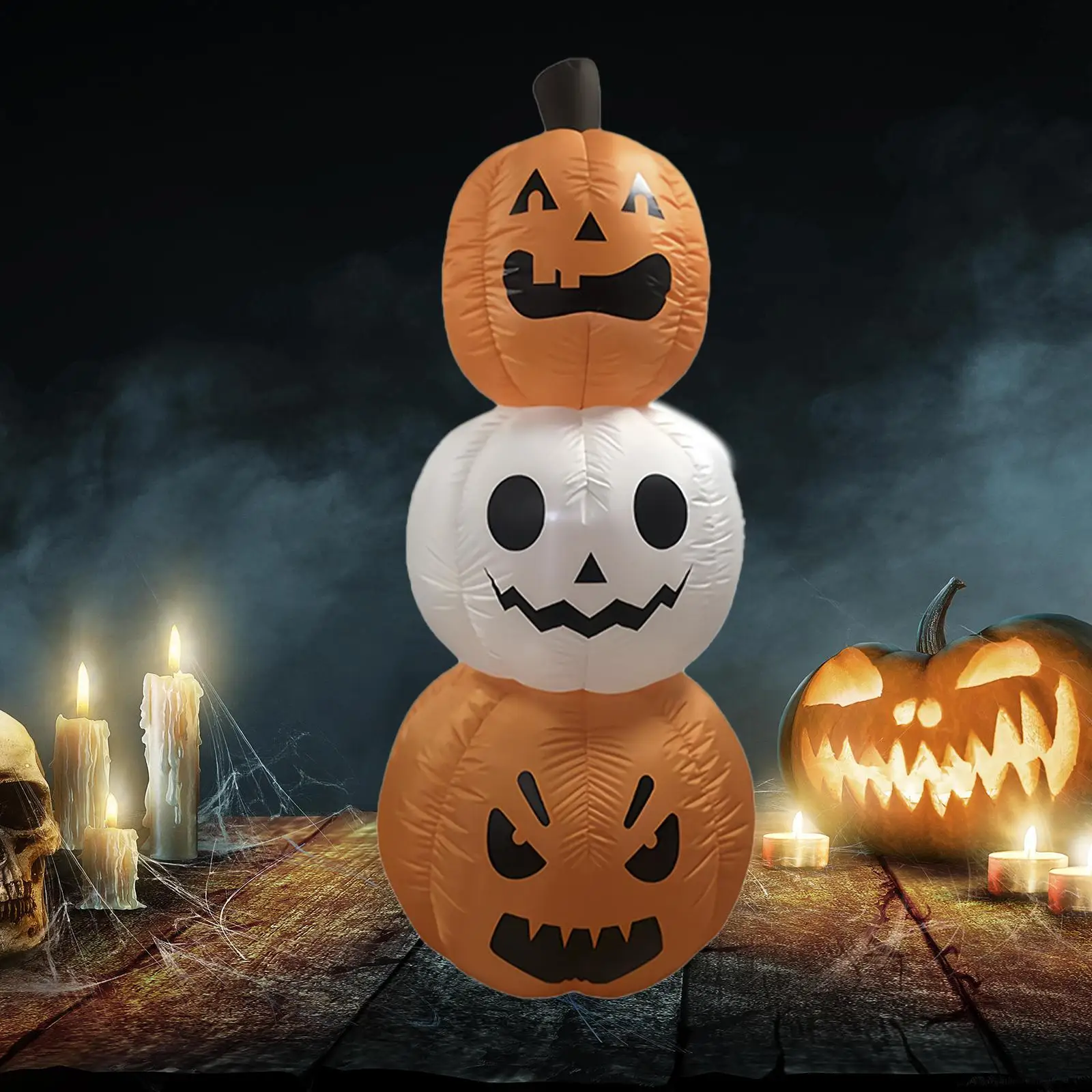 

Halloween Inflatable Pumpkin Outdoor Decoration 70.87 inch Height 3 Pumpkins for Outside Festival Events Party Supplies House