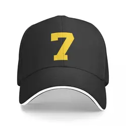 Number 7, Yellow Seven, Sports Number 7 A Baseball Cap Hat