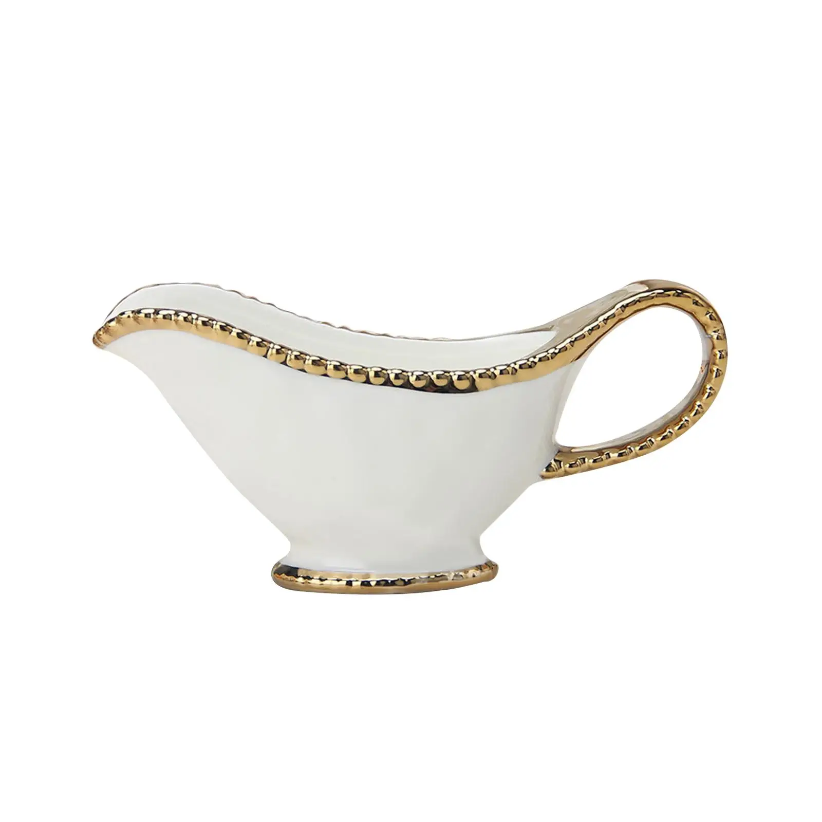 Ceramic Gravy Boat Gravy Jug Dipping Bowl Tool with Smooth Handle Sauce Boat Container Syrup Jar for Beef Tomato Sauce Decor