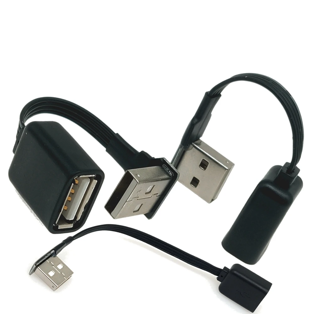 USB لينة سيليكون محول 2.0 ذكر إلى أنثى 90 درجة صعودا وهبوطا اليسار واليمين الكوع تمديد كابل الزاوية اليمنى تمديد dat