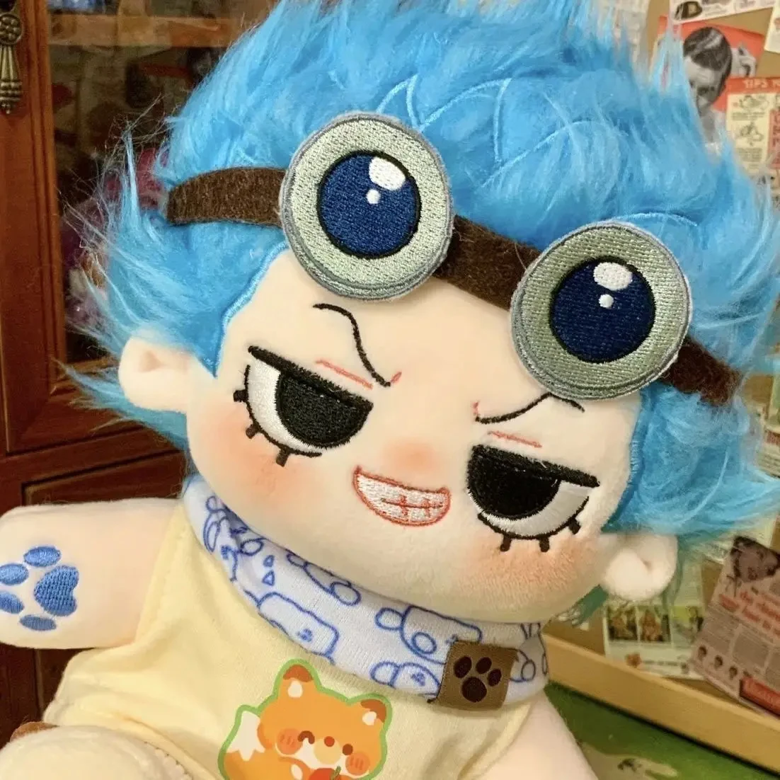 Anime Role FRANKY Cosplay 20cm Cute Monster Boy Plush Stuffed Doll Body Cartoon Dress Up Plushie Pillow Toys Figures Xmas Gift