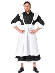 Vintage Maid Cafe Workwear Cosplay Costumes Party Waitress Outfit Plus Size Erotic Kawaii Men Women Cute Bowknot Lolita Dress