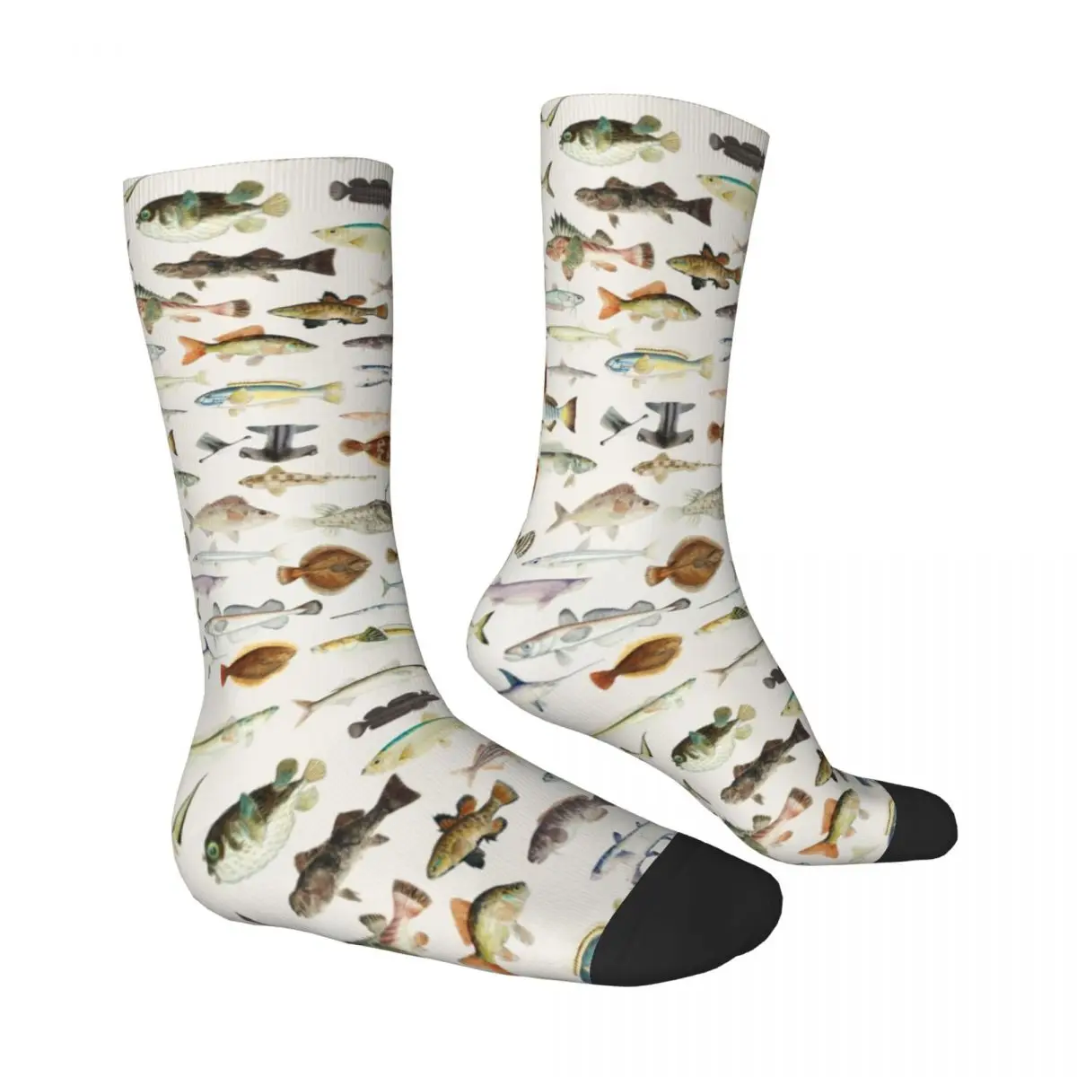 Fish Chart Socks Ocean Kawaii Stockings Spring Anti Skid Women Men Socks Comfortable Printed Running Sports Socks