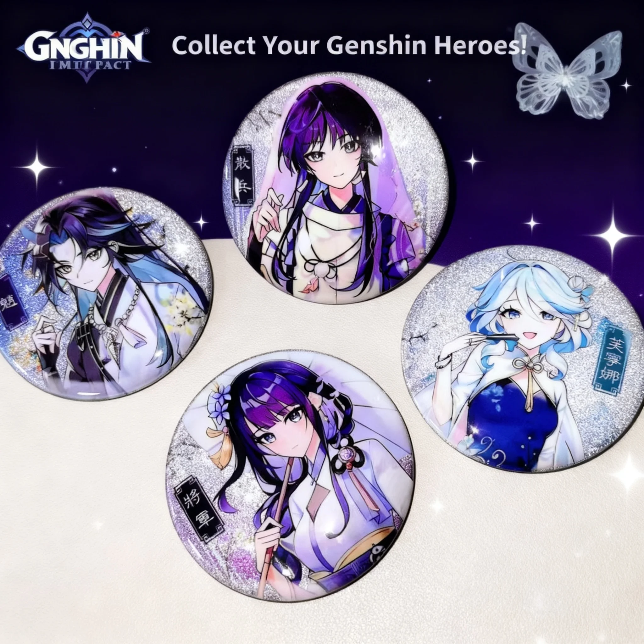 

Genshin Impact Anime Game Merchandise Badge Pin Character Collection Scaramouche Xiao Hu Tao Furina Zhongli Ancient Style