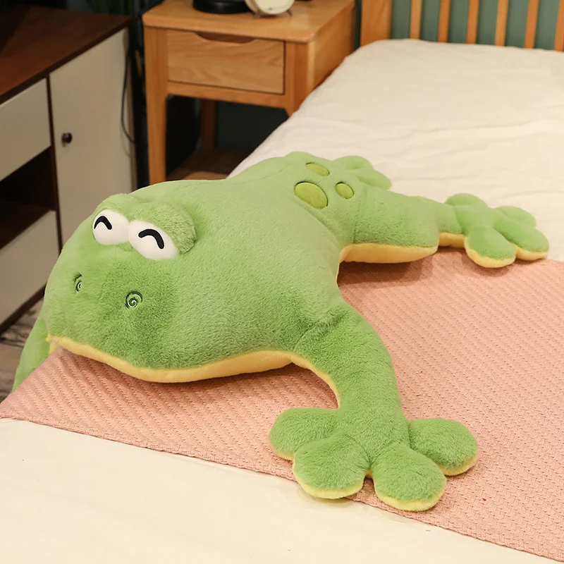 60-130cm Giant Big Frog Plush Toy Stuffed Plushies Grogs Throw Pillow Cushion Home Decor Kids Birthday Gift for Boy Big Eyes