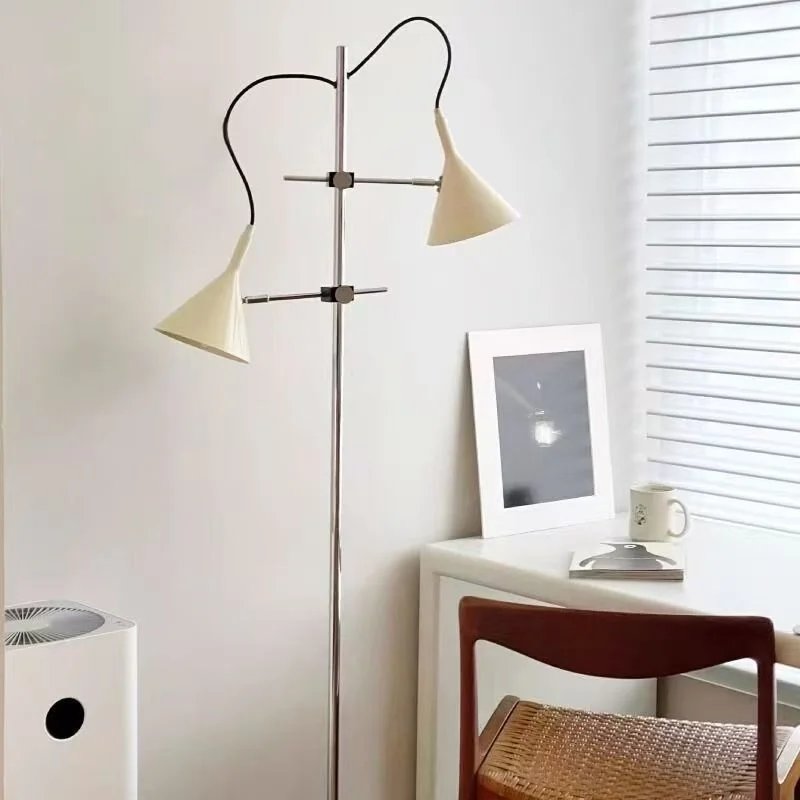 French Cream Style Double Fish Living Room Floor Lamp Simple Bedroom Bedhead Atmosphere Lamp Ancient Standing Decoration