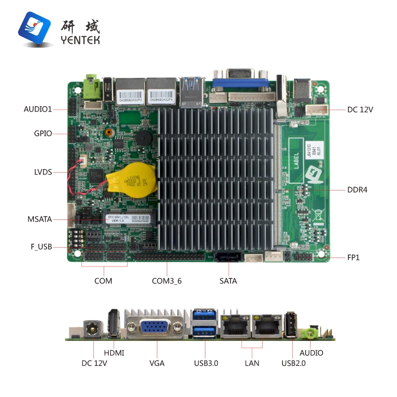In stock 3.5 Inch Sbc EPIC J6412 Quad Core Mainboard GPIO DDR4 MSATA VGA HD LVDS Mini Fanless Industrial Motherboard