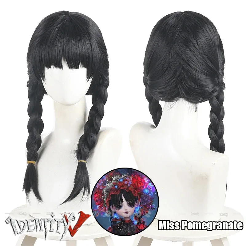 CyIdentity V Bambina Miss Melograno Costume Cosplay Parrucca Alice DeRoss Vestito Copricapi Fermagli per capelli Guanti Puntelli Donne Ragazze Par