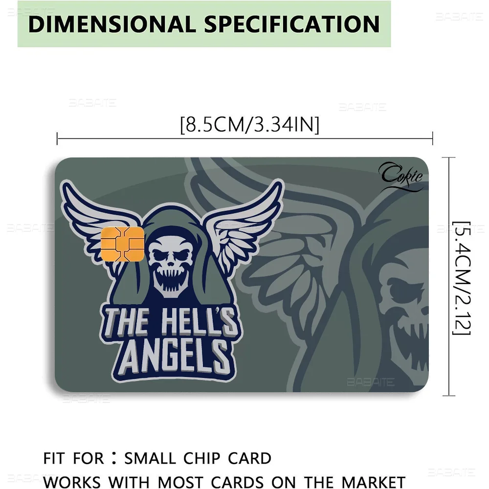 Hell Angels 2024 Anime Cartoon Skin Stickers Film Tape Case for Big Credit Debit Card Front Side