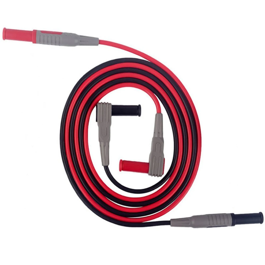 4mm 1000V 10A Banana Plug Test Line 100CM Straight/Right Angle to Straight Multimeter Silicone Wire Cable