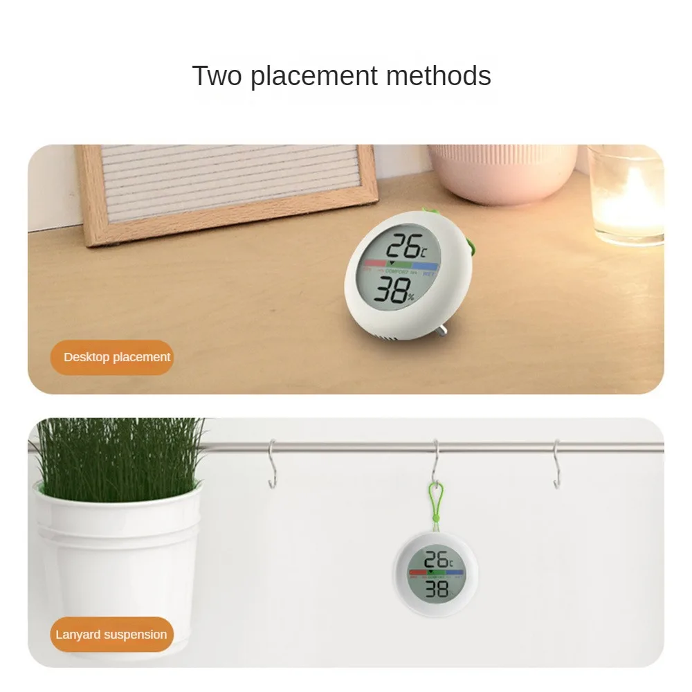 

Smart Home Temperature And Humidity Sensor With Color Screen Round Indoor Mini Electronic Thermometer Hygrometer Sensor