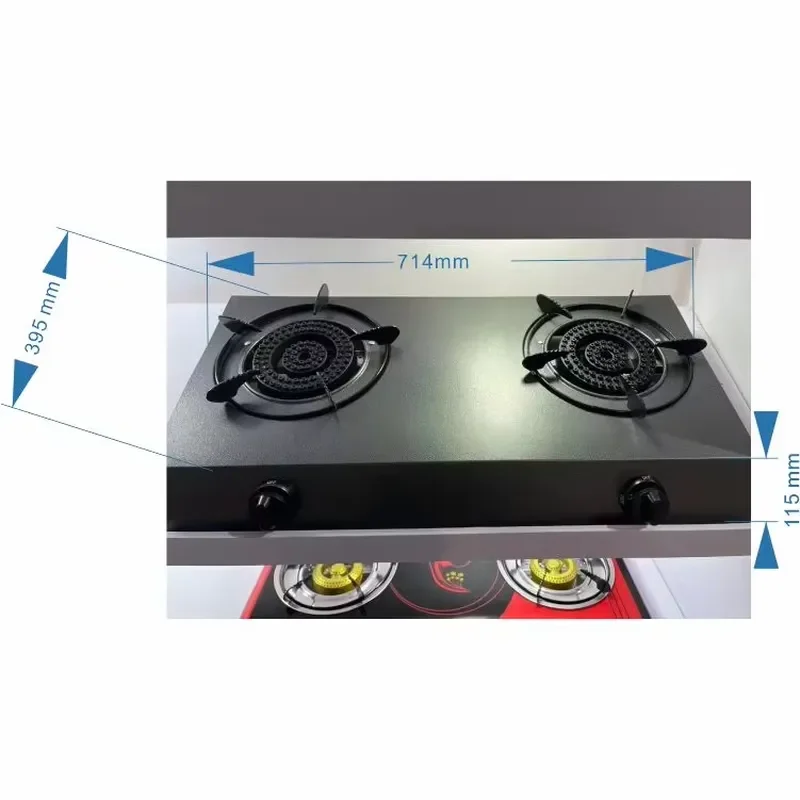 for  High Quality Cast Iron Panel Double Stove Electronic Ignition Wear Resistant Anti Fouling Luminous Modern Kitchen