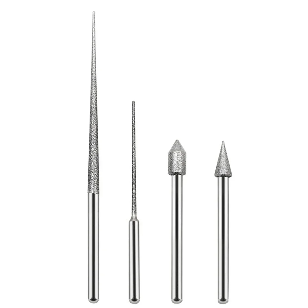 Diamond Grinding Needle Burr 3mm Shank - Sandpaper Sanding Block Mini Drill for Metal Glass Jade Engraving Carving Drilling Tool