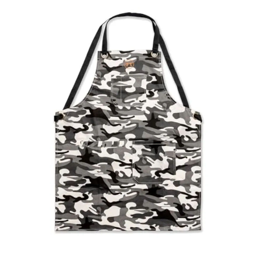 

Grill and Kitchen Apron, Pattern With Pockets, Cotton, 27" x 34