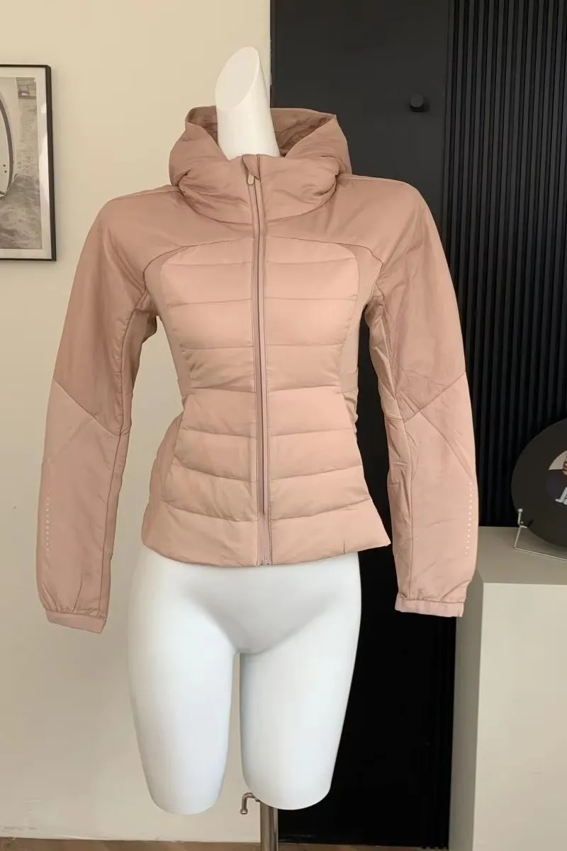 Women's Ultra Light Down Jacket 90% White Duck Down Female Slim Fit Down Yoga LuluTrendy Portable Hoodie Outwear Coats J01