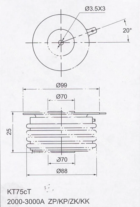 KK2000A2500V Fast Thyristor KK2000A-25 KK2000A/2500V