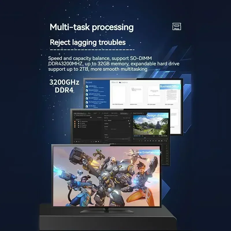 FIREBAT MN56 Mini PC Gamer AMD Ryzen 5 5600H Windows 11 DDR4 Nvme SSD MiniPC WIFI6 BT5.2 per Computer Desktop da gioco