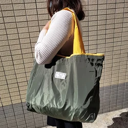 Sac fourre-tout grande capacité, sac à provisions réutilisable, sacs à main en nylon solide, étanche, pliable, proximité, Wcord initié, stockage de poudres, sac à soupe