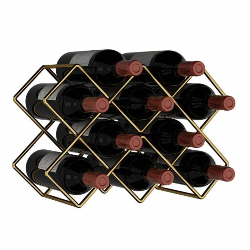 Ornamenti per portabottiglie di vino rosso di design di lusso semplice moda creativa griglia per vino rosso Rack di stoccaggio obliquo per uso