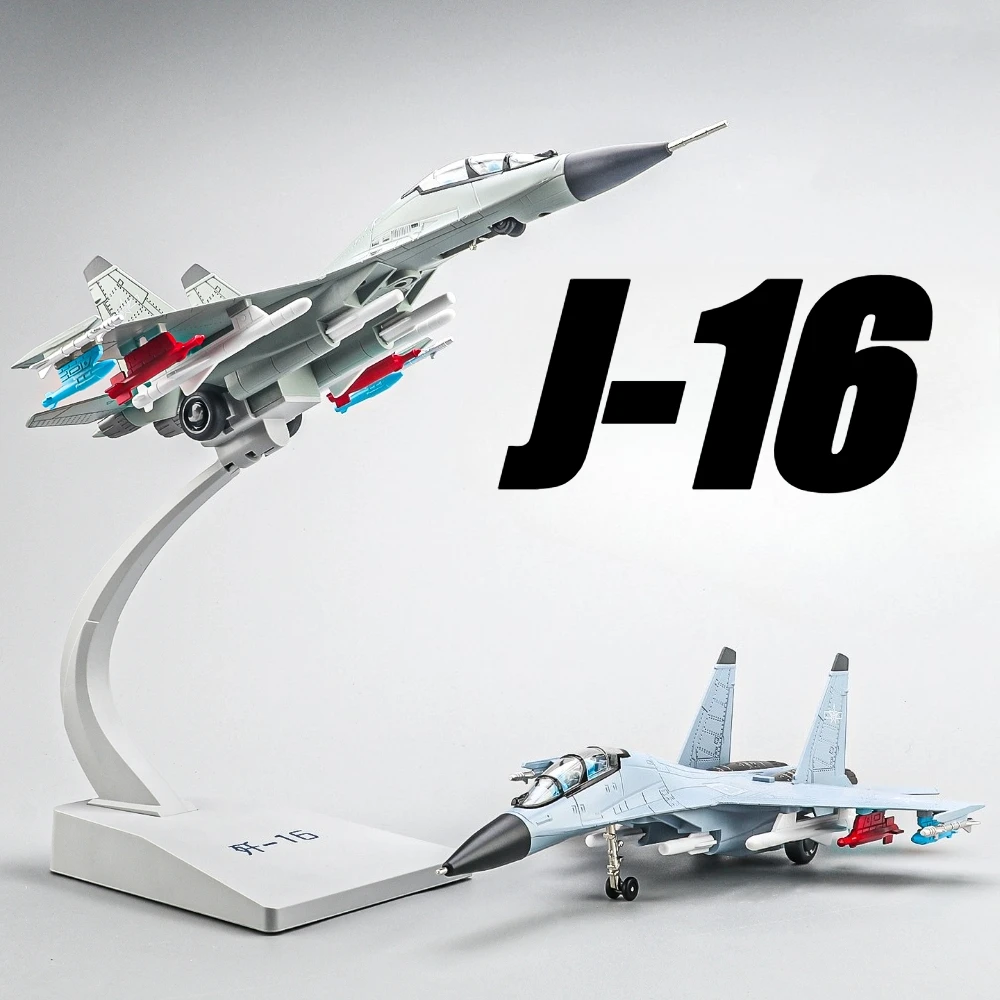 

1:81 Scale J-16 Fighter Model Toy Music Light Pull Back Launchable Missile Simulation Military Airplane Models Toys for Kids