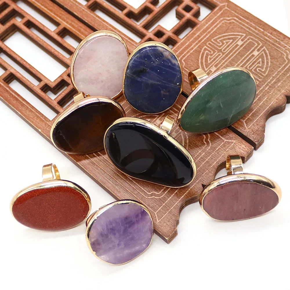 Anillos de piedra Natural amatista cuarzo ágata Irregular Vintage Color oro cobre anillo de dedo anillos para mujeres y hombres joyería regalo