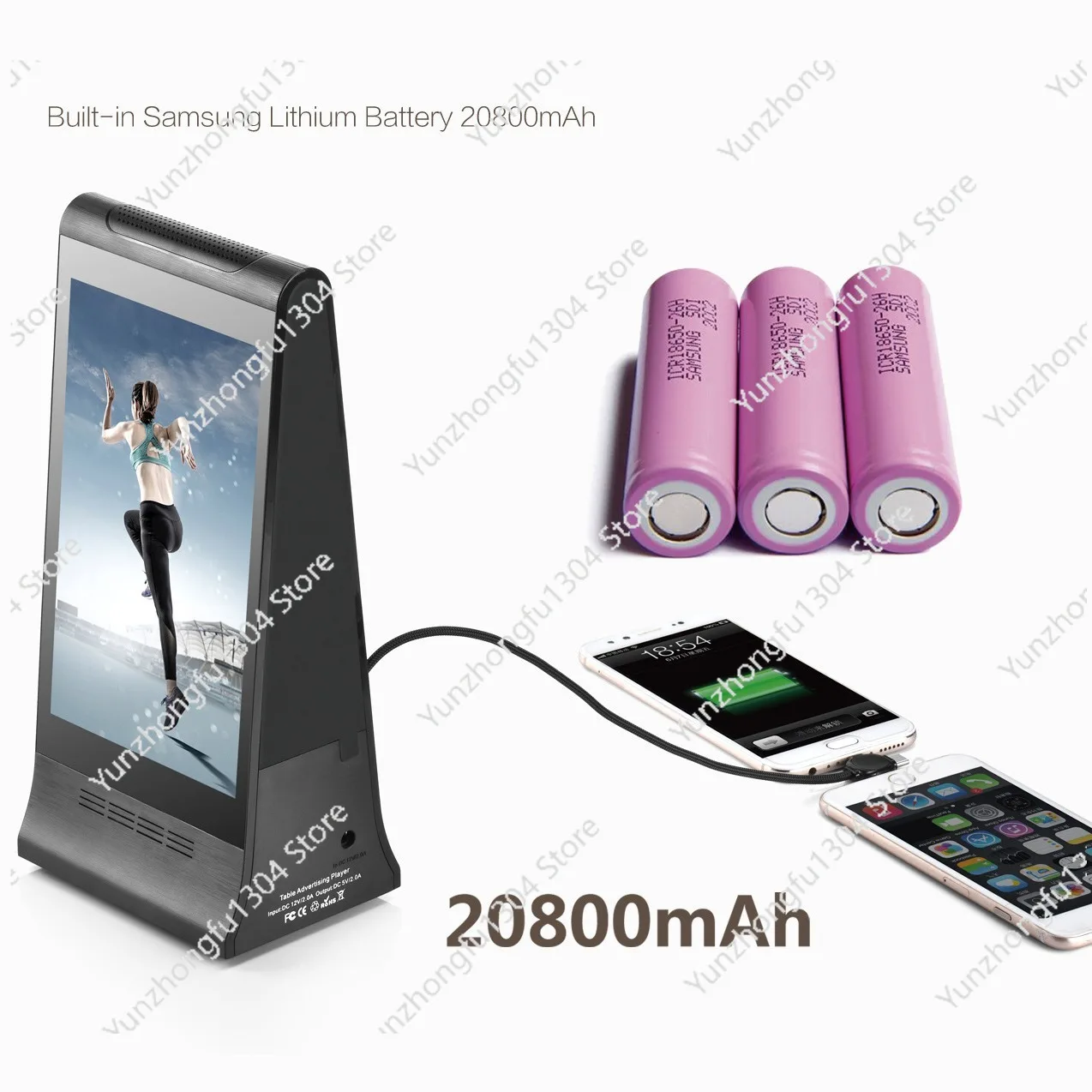 FYD-868P Smart Android 7.1 تشغيل إعلان طلب المكالمات الكل في واحد مطعم شحن آلة الإعلان على الوجهين