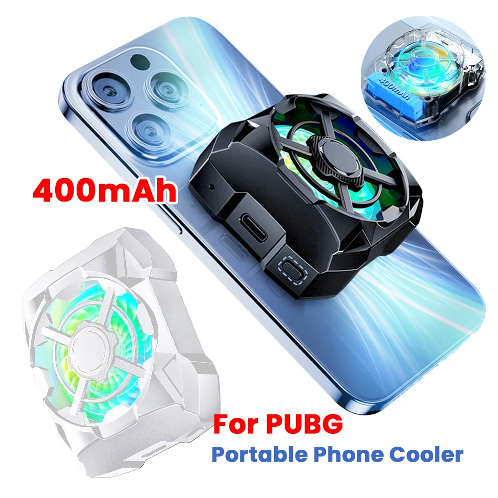 Portable Phone Cooler Rechargeable 3 Speeds Adjustable Mobile Phone Radiator Wireless Magnetic for Playing Games Watching Videos