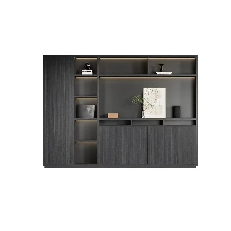 Custom Wood High Office Filing Cabinet with Open Shelves File Cabinet