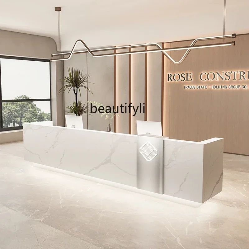 

smt14 ss newPaint Beauty Salon Company Hotel Office Reception Stone Plate Cashier Stainless Steel