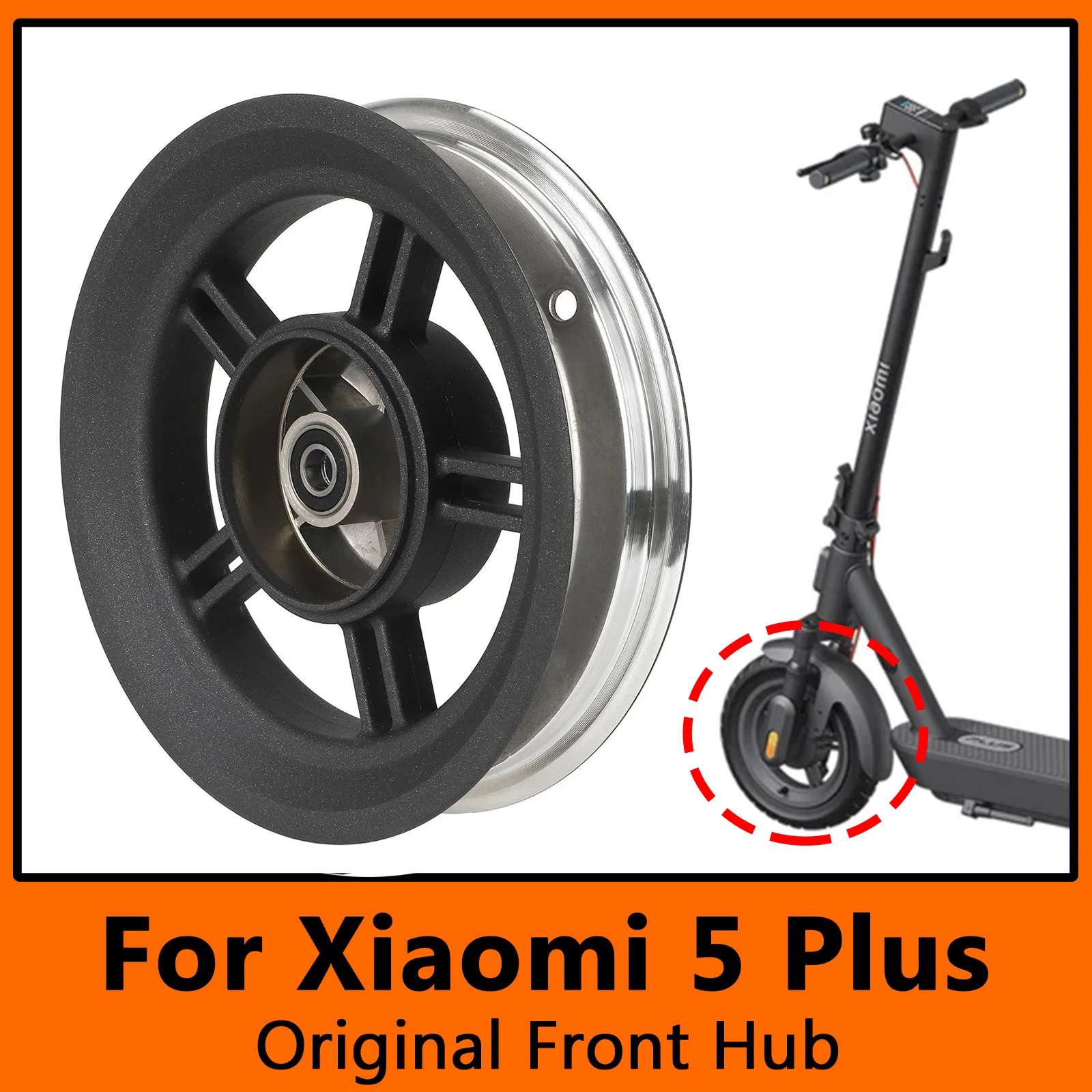 

Original Front Wheel Hub for Xiaomi 5 Plus Electric Scooter Aluminum Alloy Rim Replacement Parts For Front Wheel Drum Brake Hub