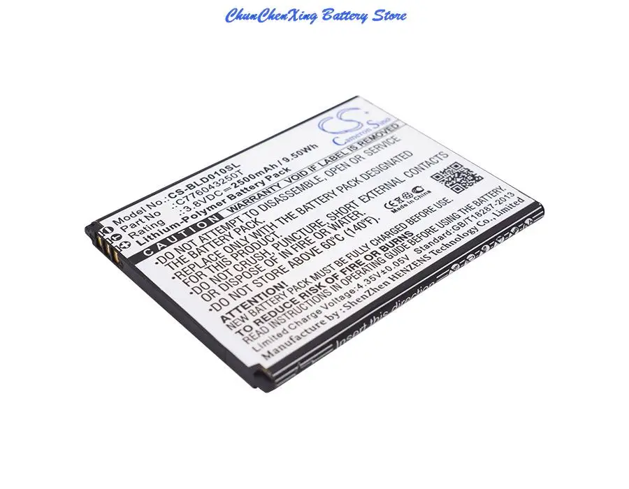 

OrangeYu High Quality 2500mAh Battery C776043250T for BLU D0010UU, Dash X LTE D0010U