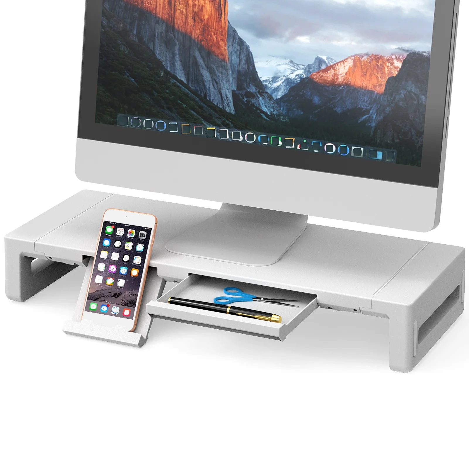 

Подставки для компьютерного монитора, складные с портом USB3.0, полкой для хранения клавиатуры и мыши и ящиком, держателем для монитора