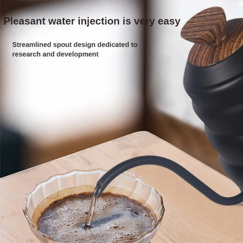 Electric Gooseneck Kettle 1000ml Tea Kettle Wood Grain  Hand Brew Coffee Pot Smart Temperature Control Kettle Teapot 110V/220V