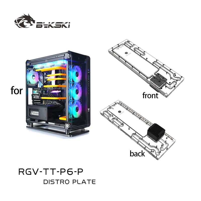 Placa de distribución acrílica Bykski RGV-TT-P6-P para refrigeración por agua de la carcasa Thermaltake Core P6 TG, reemplazo del depósito, acrílico de alta transparencia