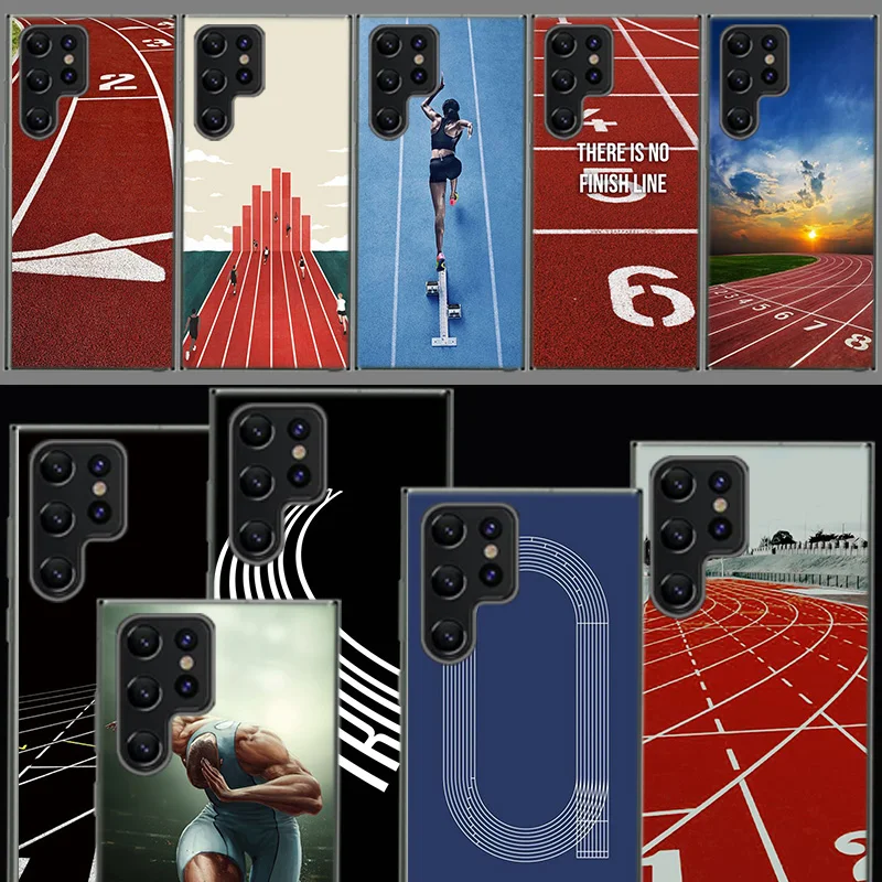 Track And Field Track Capa Phone Case For Samsung S26 Ultra S25 Edge Galaxy S23 S21 S20 S24 FE S22 S10 Plus Cover Clear TPU Shel