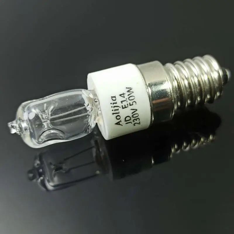 Ampoule de four halogène E14, 40W, 50W, 110V, 220V, lampe de four à haute température, 500 ℃, degré sûr, ampoule de sèche-linge micro-ondes